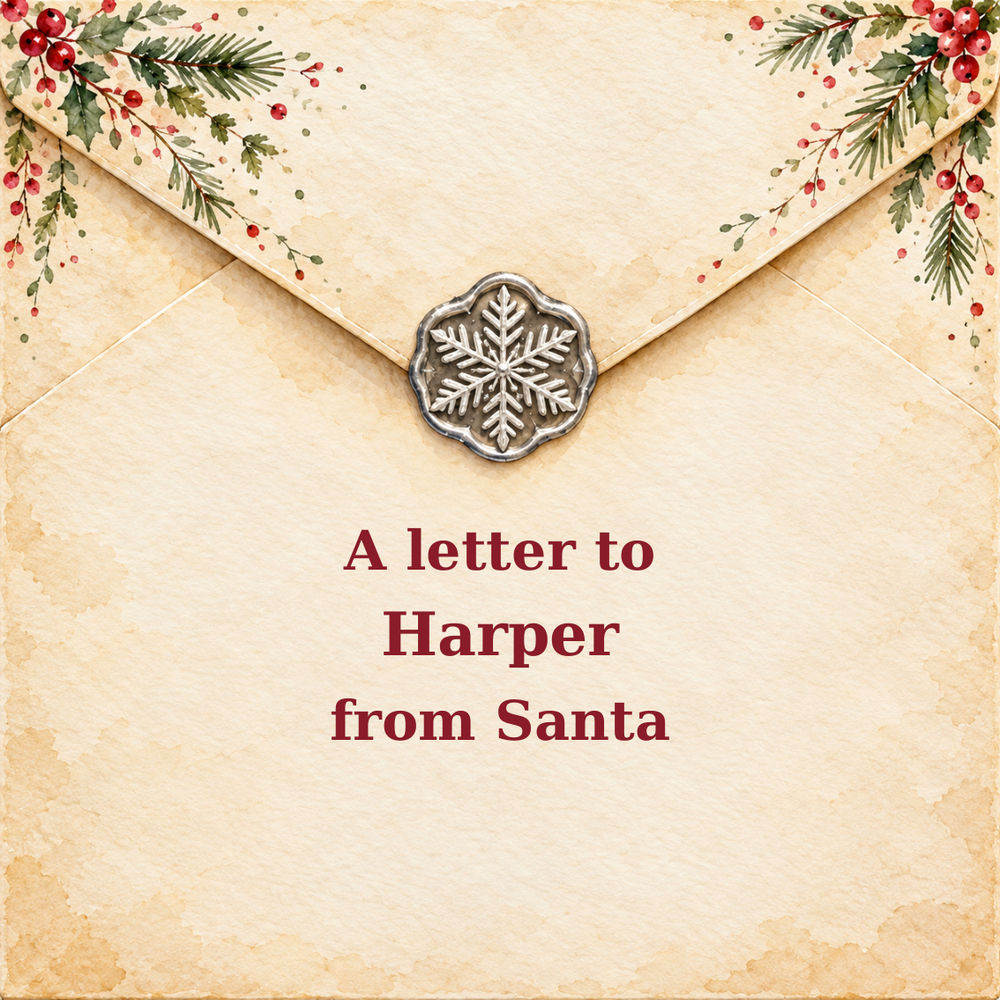 Sample personalized cover: A letter to Harper from Santa