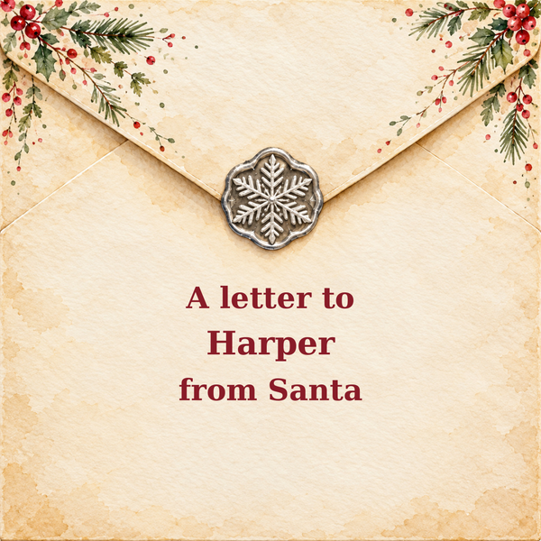 Sample personalized cover: A letter to Harper from Santa